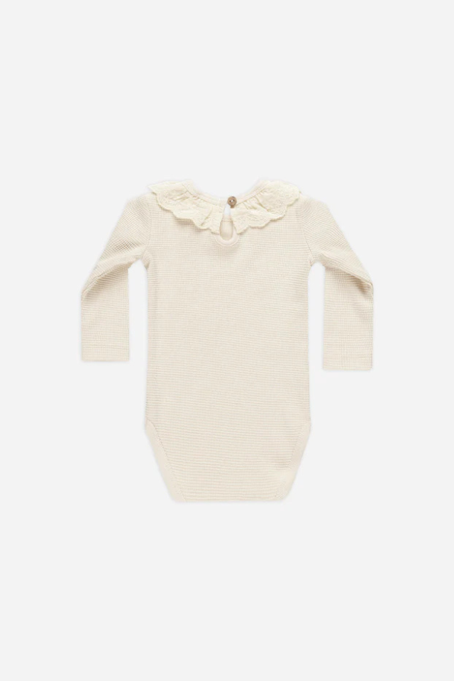 Quincy Mae Ruffle Collar Bodysuit - Natural