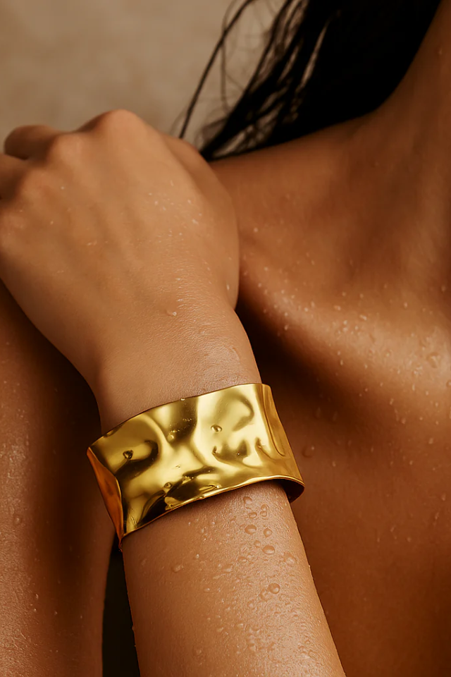 Ellie Vail Roxi Hammered Cuff Bracelet - Gold
