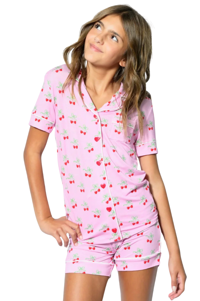 KatieJ Junior Lynn PJ - Cherry Bow Print