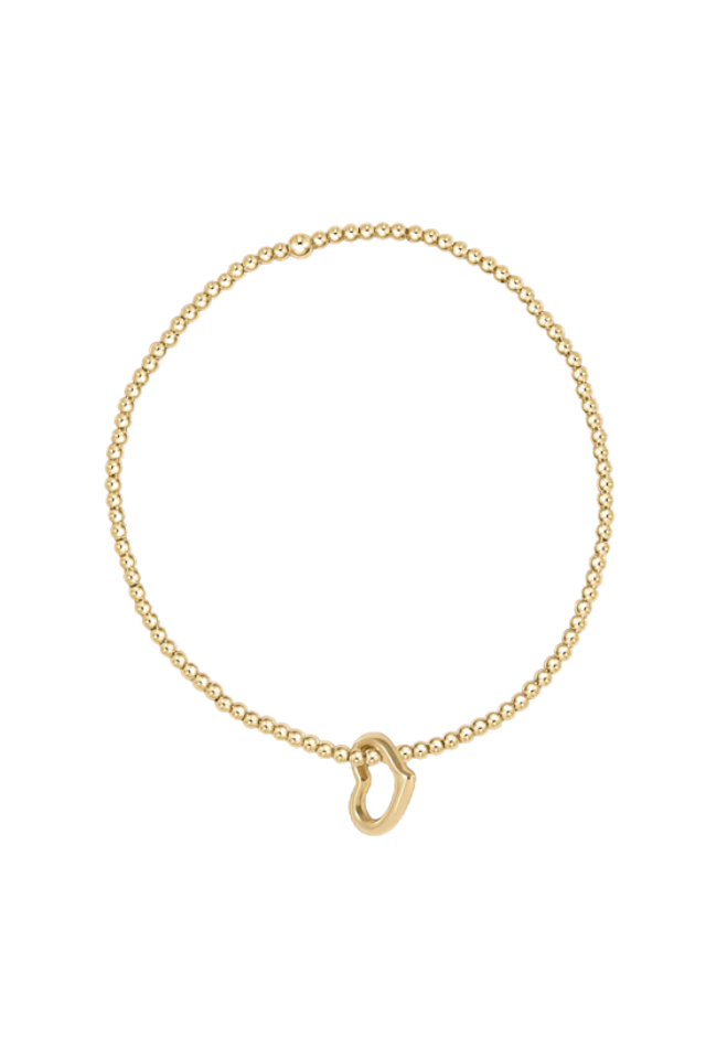 enewton egirl Classic Gold 2MM Bead Bracelet  - Love Gold Charm