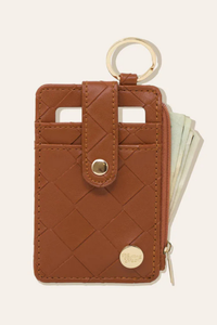 Darling Effect Woven Keychain Wallet - Cognac