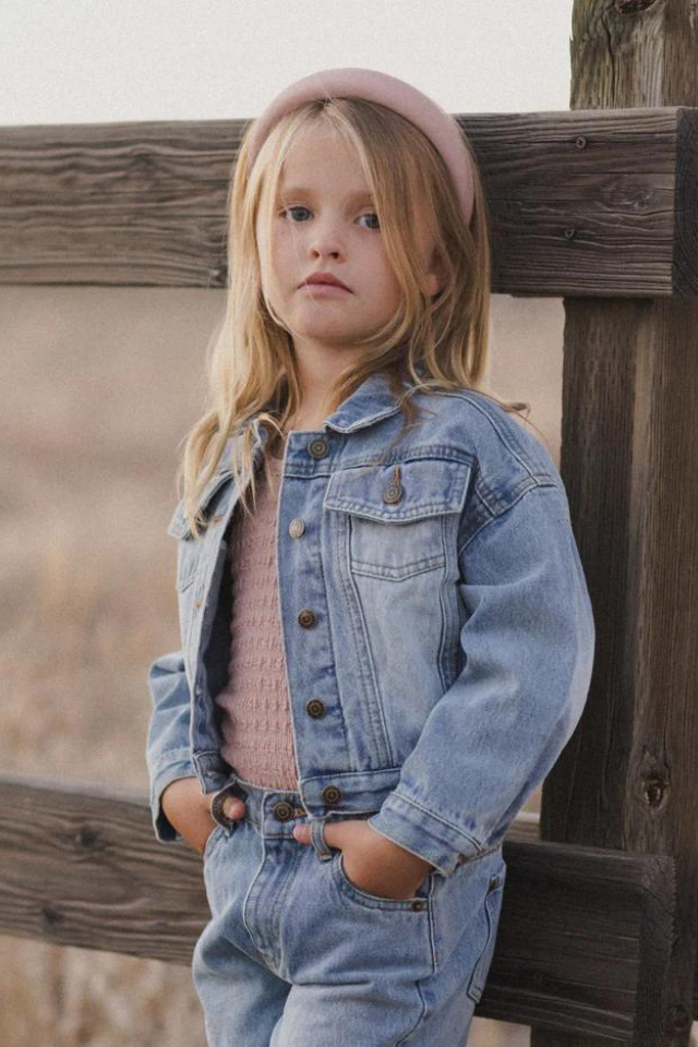 Rylee + Cru Denim Jacket - Light Washed Denim