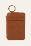 Darling Effect Woven Keychain Wallet - Cognac