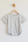 Quincy Mae Relaxed Short Sleeve Bubble Romper - Sailboats