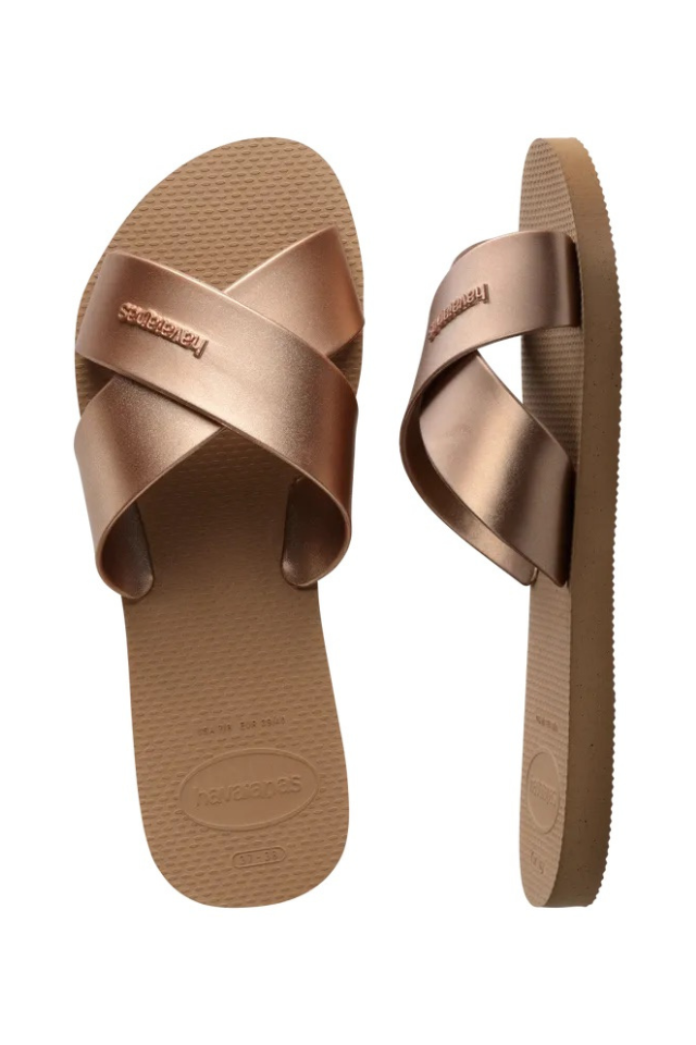 Havaianas Aqua Metallic Sandal - Rose Gold