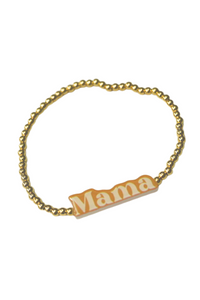 BB Acrylic Mama Beaded Gold Bracelet - 6.75