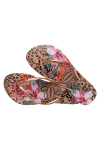 Havaianas Slim Animal Floral Sandal - Crocus Rose