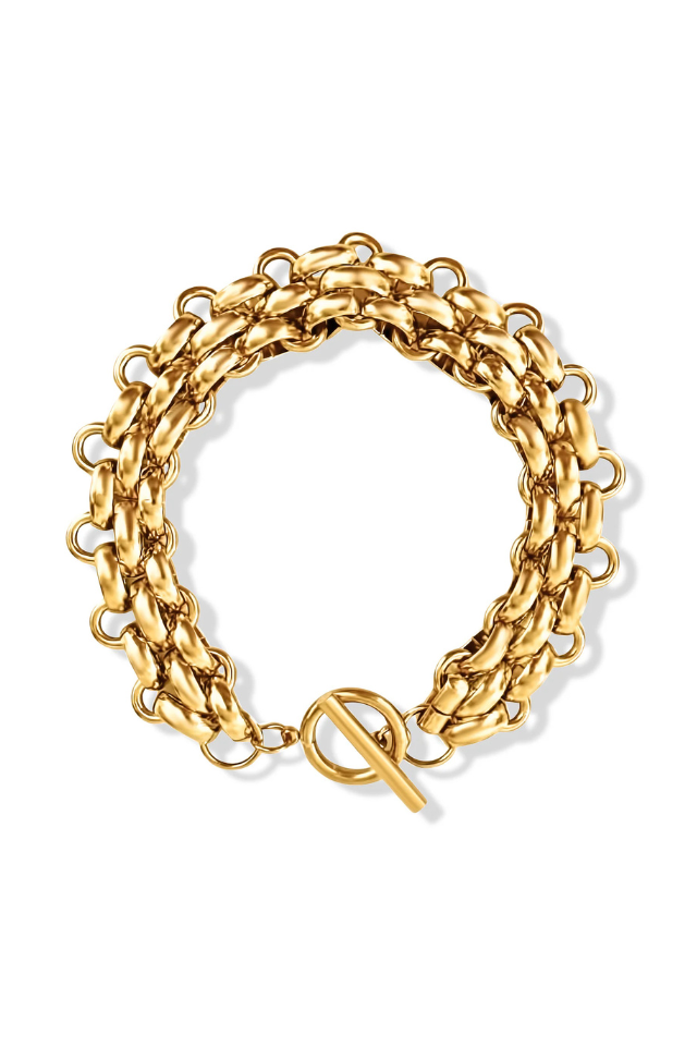 Ellie Vail Rosalinda Chunky Chain Toggle Bracelet - Gold