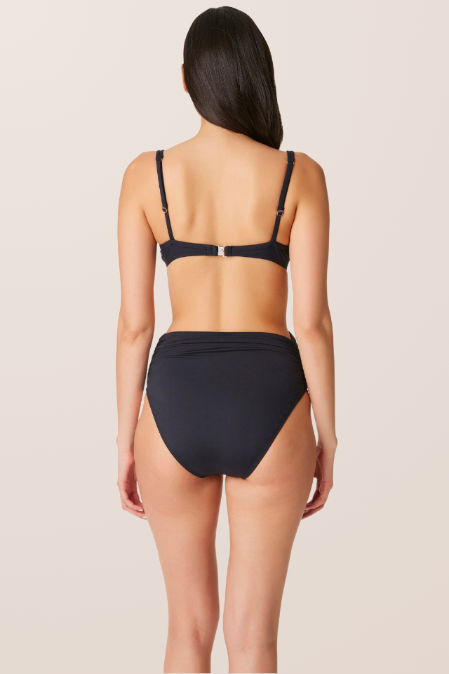 Bleu Hi Waisted Side Shirred - Black