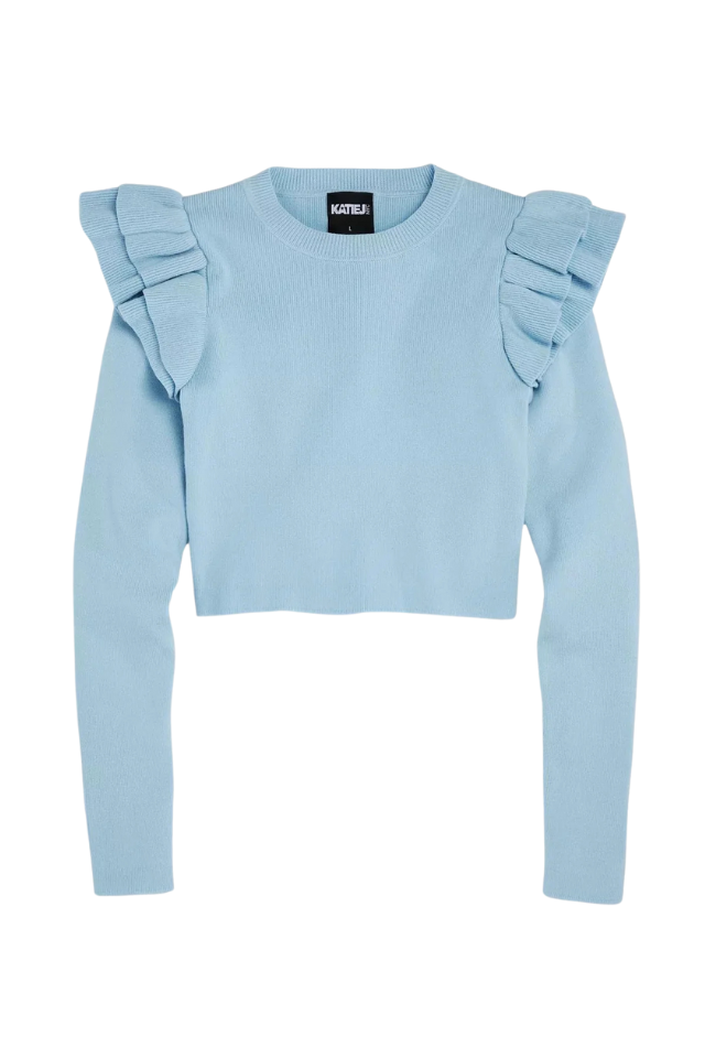 KatieJ NYC Isla Long Sleeve Top - Baby Blue