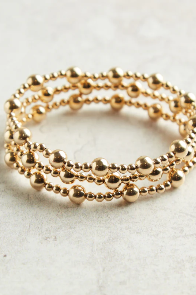 Classic Sincerity 6mm Bead Bracelet-Gold