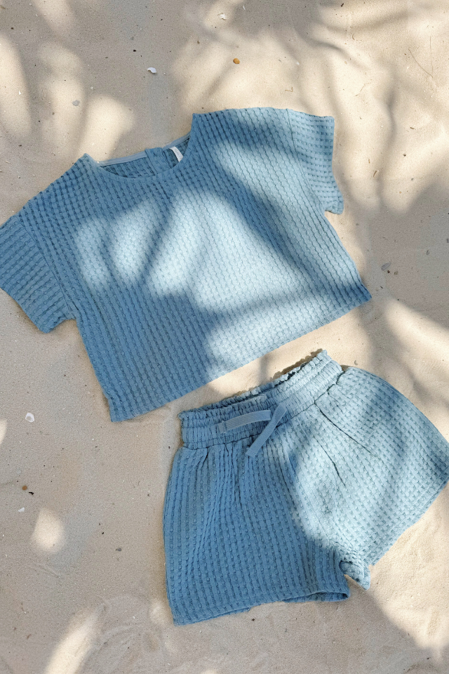 Rylee + Cru Girls Waffle Set - Ocean