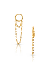 Ellie Vail Kira Drop Chain Huggie Hoop Earring - Gold