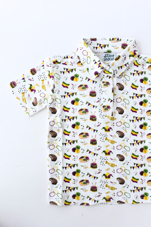 Studio Smocks Mardi Gras Polo
