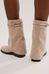 Free People Scorpio Studded Foldover - Dust Bunny Suede