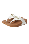 Fit Flop Lulu Chunky Snaffle Leather Toe Post Sandals - Urban White
