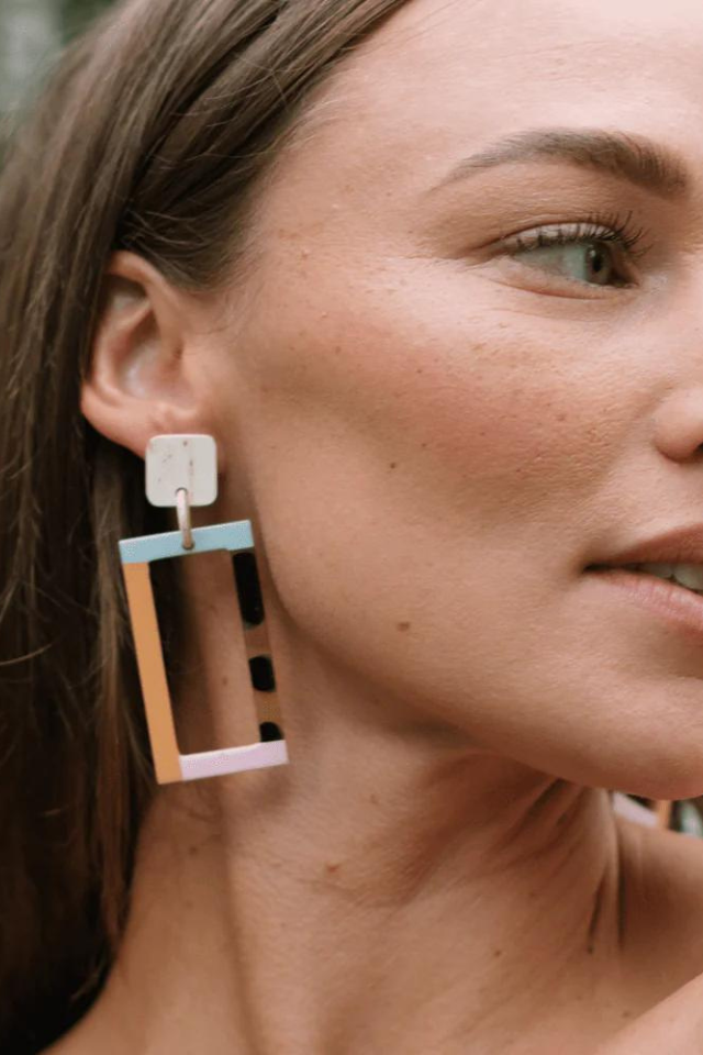 Sunshine Tienda Neutral Colorblock Earrings