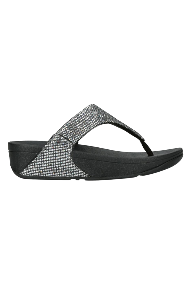 Fit Flop Lulu Glitterball Toe Post Sandals - Silver