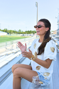 MS Tina Top - Sequin Footballs