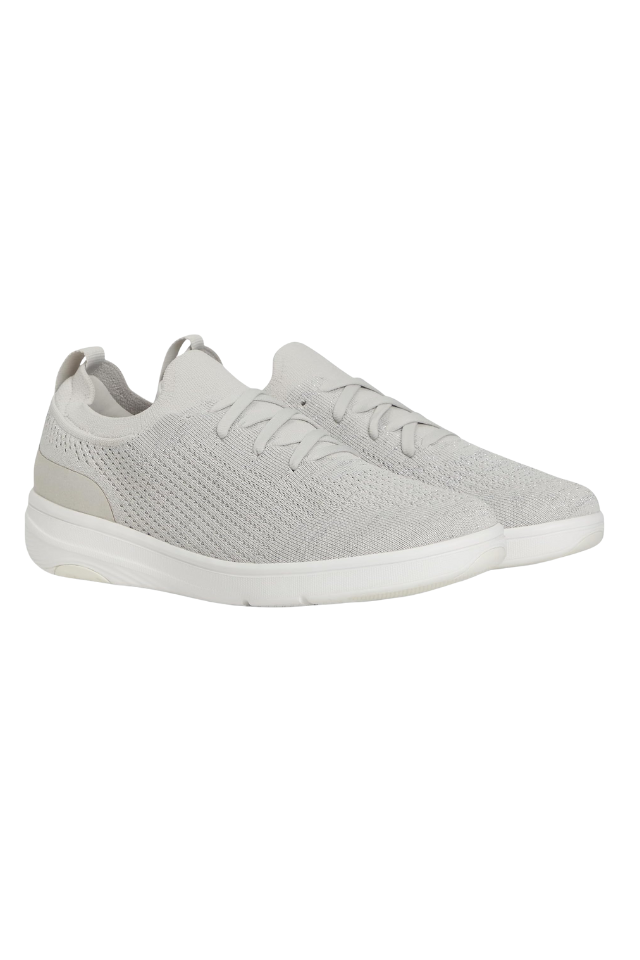 Fit Flop Super-Q Knit Slip On Laced Sneaker - Arctic Grey/Silver