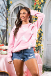 JM Hoppy Easter Sweatshirt - Pale Pink