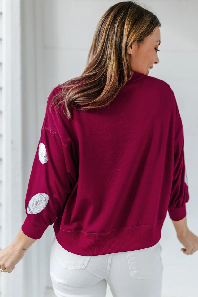 MS Millie Sweatshirt - Maroon & White