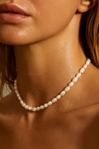 Ellie Vail Joza Pearl Choker Necklace - Gold