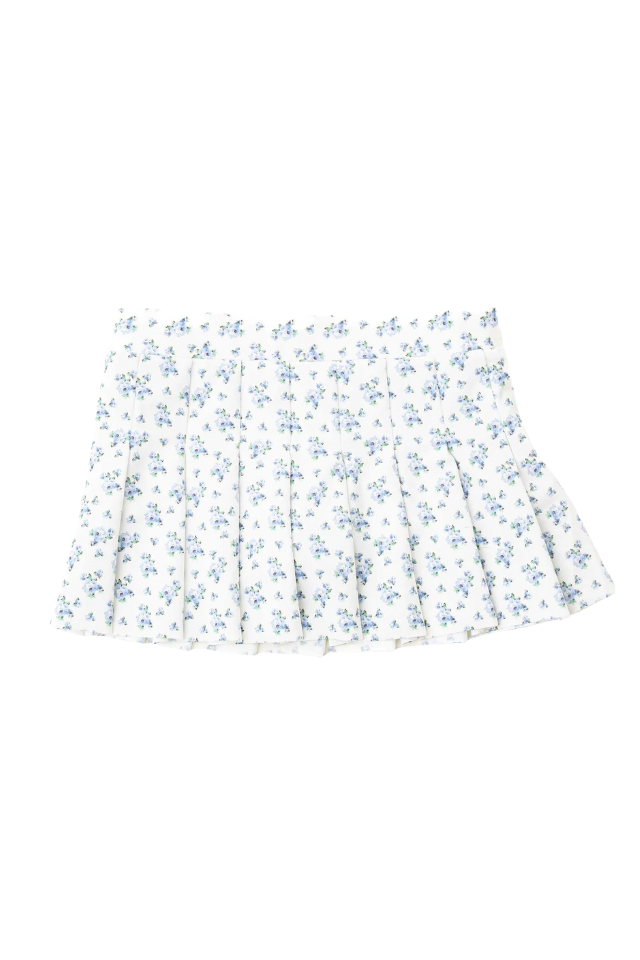 SC Pleated Active Skirt - Cottage Floral Blue