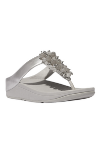 Fit Flop Fino Bauble-bead Toe Post Sandal - Silver