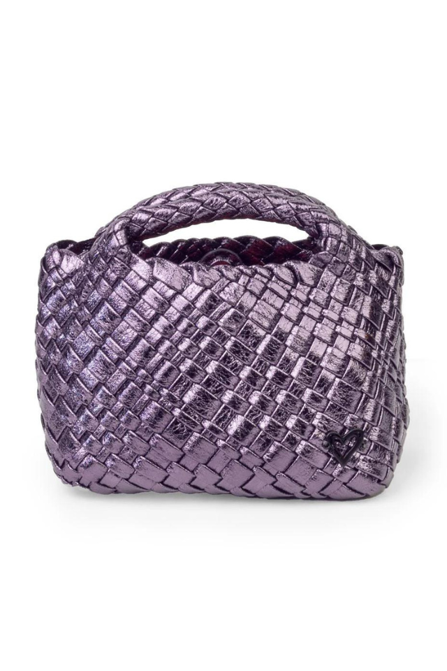 PreneLOVE Tiny Woven Tote - Metallic Purple