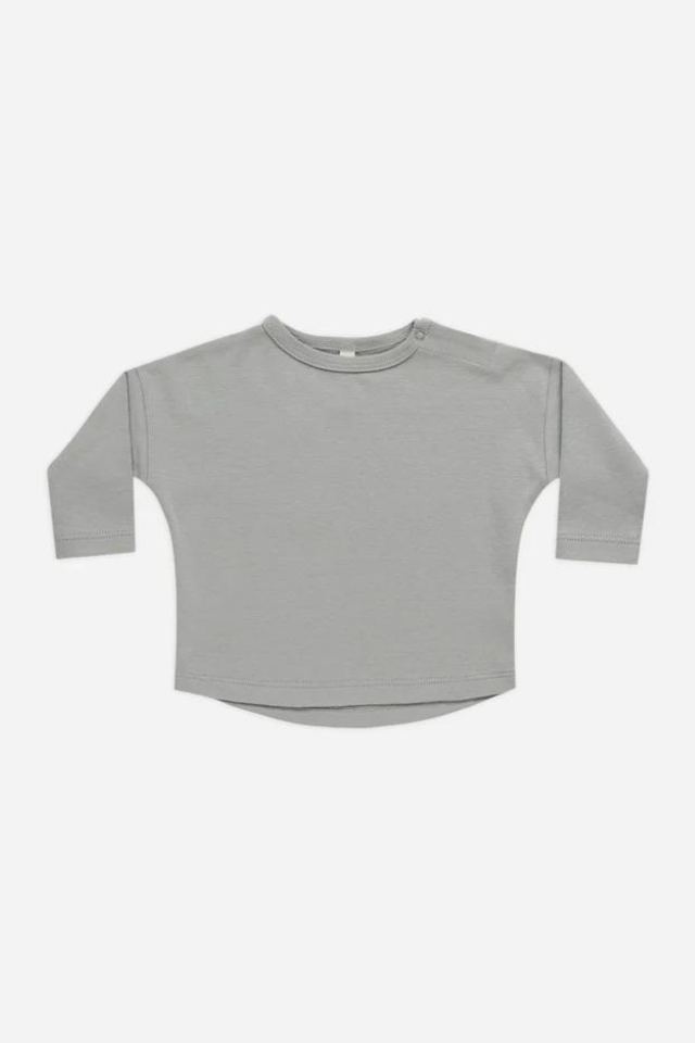 Quincy Mae Long Sleeve Tee - Dusty Blue