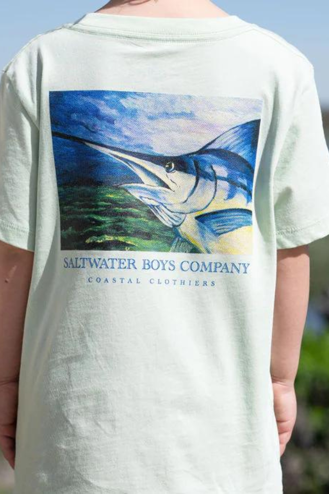 Saltwater Boys Striped Marlin SS Graphic Tee