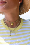 HART Lurex Necklace Cord Gold Scallop Shell Charm