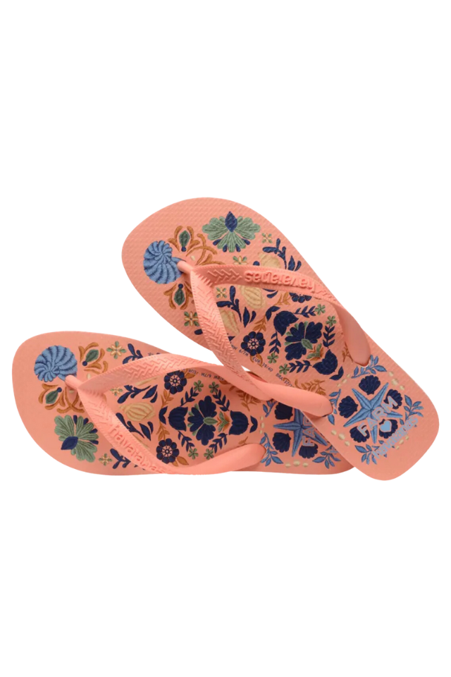 Havaianas Farm Rio Seashell Tapestry Flip Flops - Peach Rose