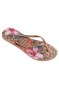 Havaianas Slim Animal Floral Sandal - Crocus Rose