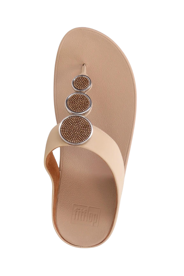 Fit Flop Halo Bead Circle Leather Toe Post Sandal - Latte Fit Flop Halo Bead Circle Leather Toe Post Sandal - Latte