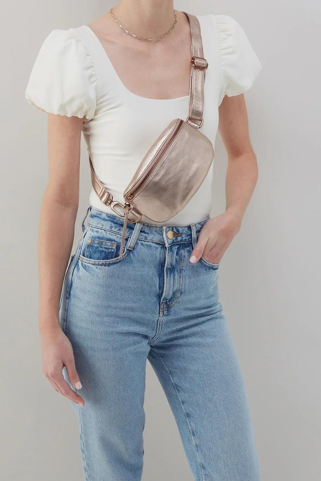 HOBO Fern Belt Bag - Pink Gold Metallic