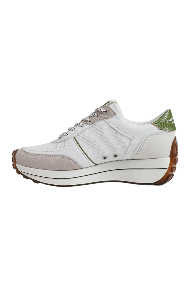 Sam Edelman Jayce Platform Sneaker - Lilly White/Matcha Green