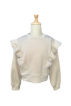 Pleat Livvy Sweatshirt- Beige