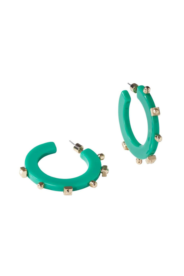 Smith & Co Small Solid Jewel Hoop - Sea Green