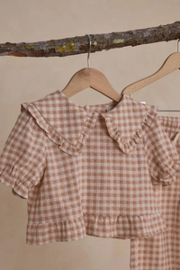 Rylee + Cru Prairie Blouse - Pink Gingham