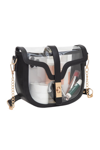 Judson Clear Tote Bag With Vegan Leather