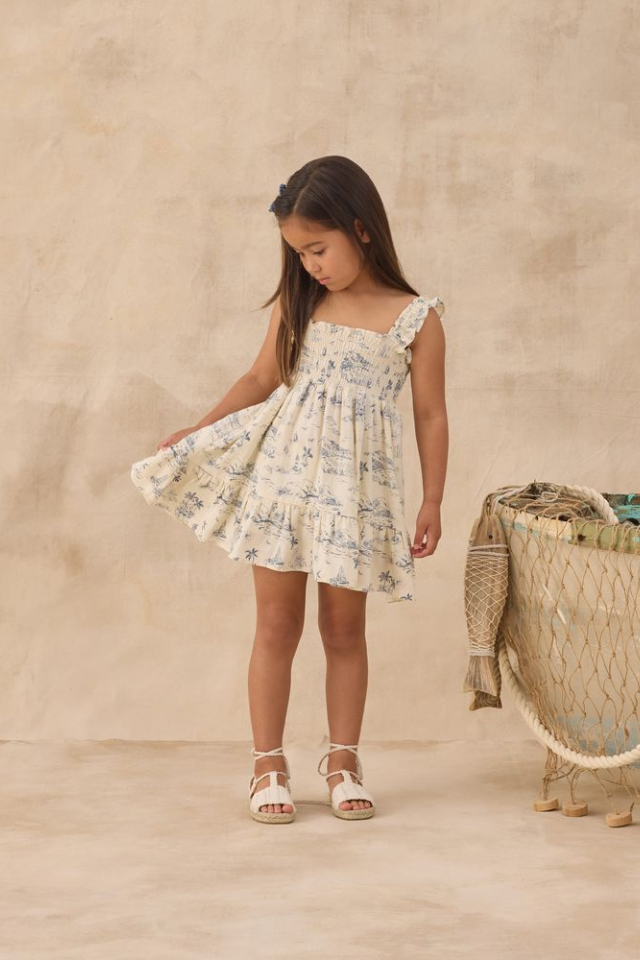 Rylee + Cru Sutton Dress - Ocean Toile