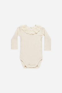 Quincy Mae Ruffle Collar Bodysuit - Natural