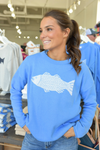 Boxy Sweater Fish - Hydrangea/White