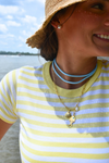 HART 18" Long Link Chain with Fish, Gold Scallop and Cloud Pearl