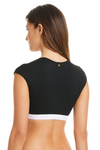 Bleu Cap Sleeve Crop - Black
