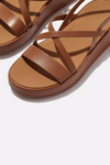 Fit Flop F-mode Leather Flatform Strappy BackStrap Sandal - Deep Tan