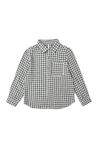 Rylee + Cru Collard Long Sleeve Shirt - Navy Check