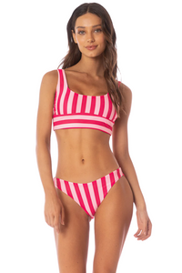 Maaji Apple Stripes Iconic Bottom - Red Overflow